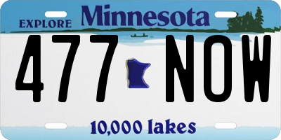 MN license plate 477NOW