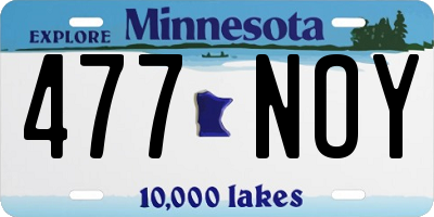 MN license plate 477NOY