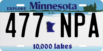 MN license plate 477NPA
