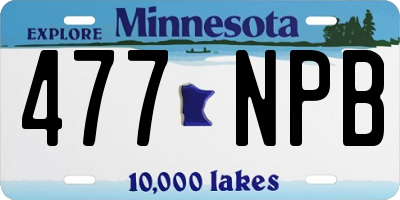 MN license plate 477NPB