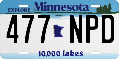 MN license plate 477NPD