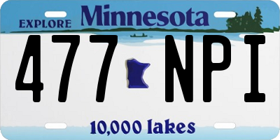 MN license plate 477NPI