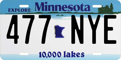 MN license plate 477NYE