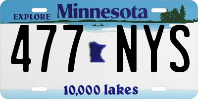 MN license plate 477NYS