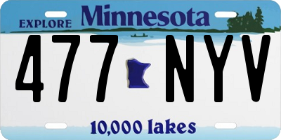 MN license plate 477NYV