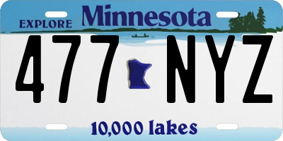 MN license plate 477NYZ