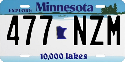 MN license plate 477NZM