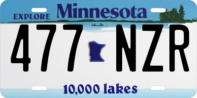 MN license plate 477NZR