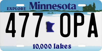 MN license plate 477OPA