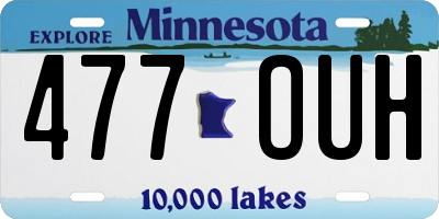 MN license plate 477OUH
