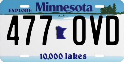 MN license plate 477OVD