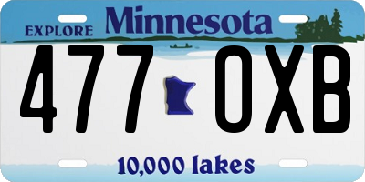 MN license plate 477OXB