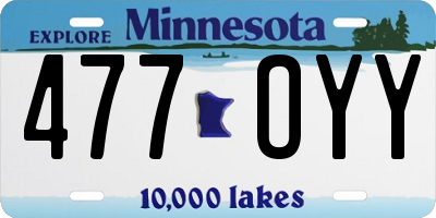 MN license plate 477OYY
