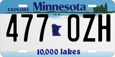MN license plate 477OZH