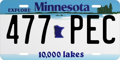 MN license plate 477PEC