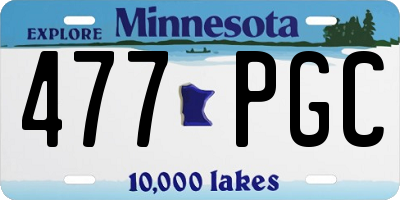 MN license plate 477PGC