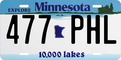 MN license plate 477PHL