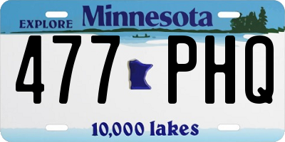 MN license plate 477PHQ