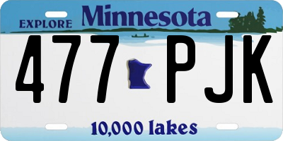MN license plate 477PJK