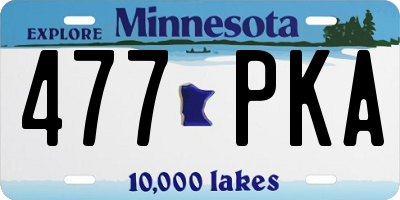 MN license plate 477PKA