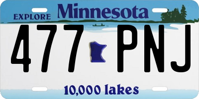 MN license plate 477PNJ