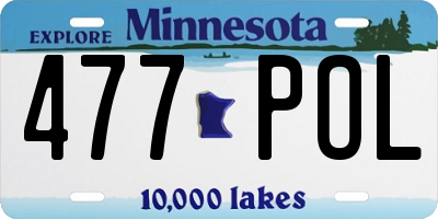MN license plate 477POL