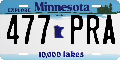 MN license plate 477PRA
