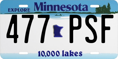 MN license plate 477PSF