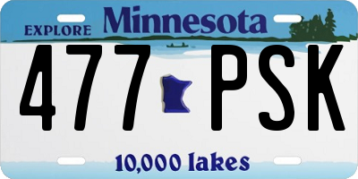 MN license plate 477PSK