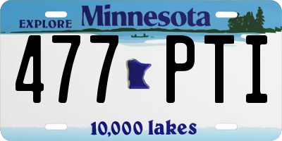 MN license plate 477PTI