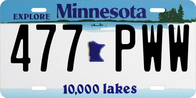 MN license plate 477PWW