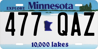 MN license plate 477QAZ