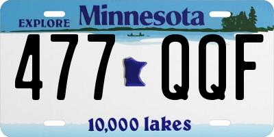 MN license plate 477QQF