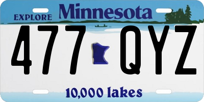 MN license plate 477QYZ