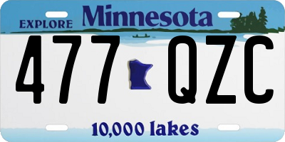 MN license plate 477QZC