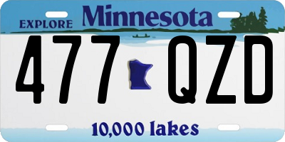 MN license plate 477QZD