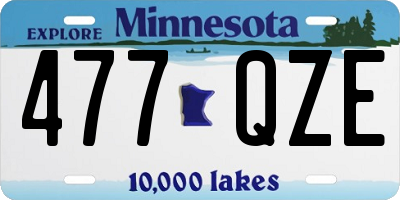 MN license plate 477QZE