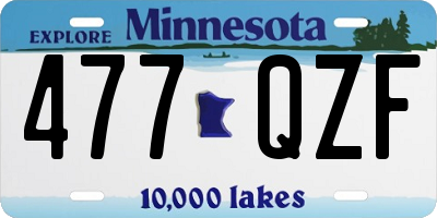 MN license plate 477QZF