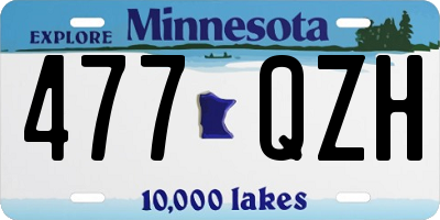 MN license plate 477QZH