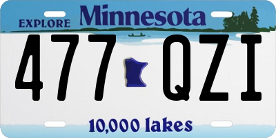 MN license plate 477QZI