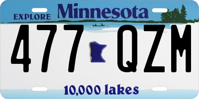 MN license plate 477QZM