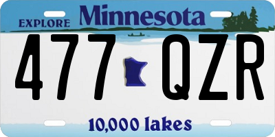 MN license plate 477QZR