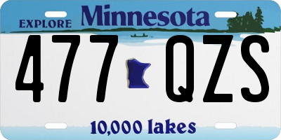 MN license plate 477QZS