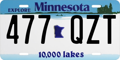 MN license plate 477QZT