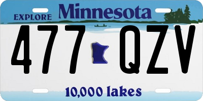 MN license plate 477QZV