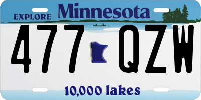 MN license plate 477QZW