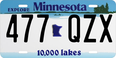 MN license plate 477QZX