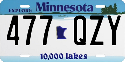 MN license plate 477QZY
