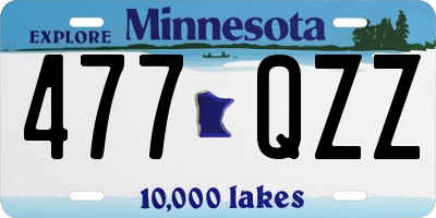 MN license plate 477QZZ