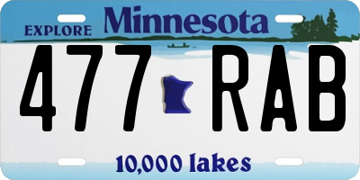 MN license plate 477RAB
